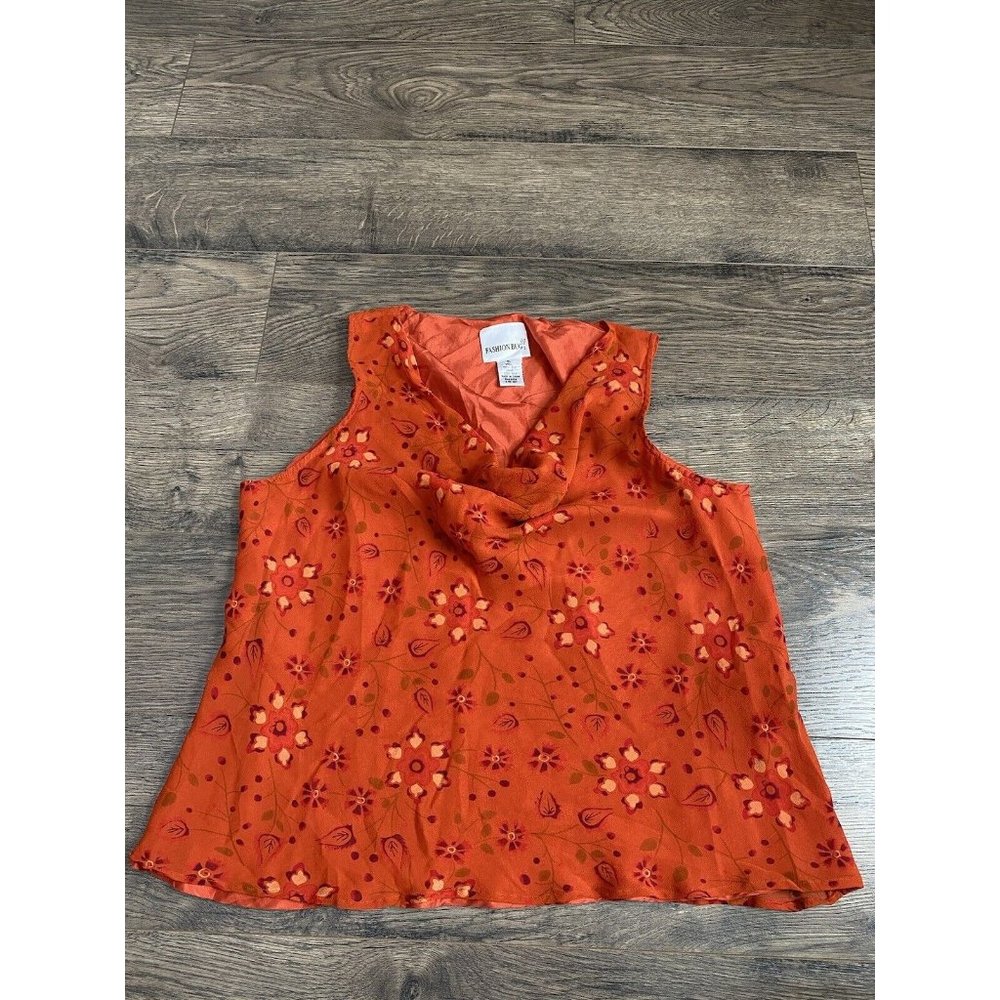 EUC Womens Fashion Bug Vintage Drapped Neck Tank‎ Top 100% Silk Size XL